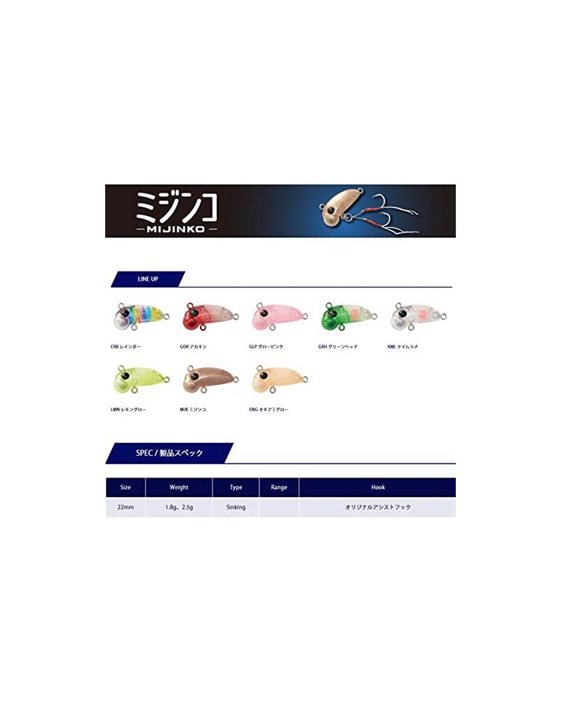 Jackson Mijinko Micro 2,5gr | La velocidad de caída y la acción del Mijinko han sido diseñadas específicamente para Aji, aunq...