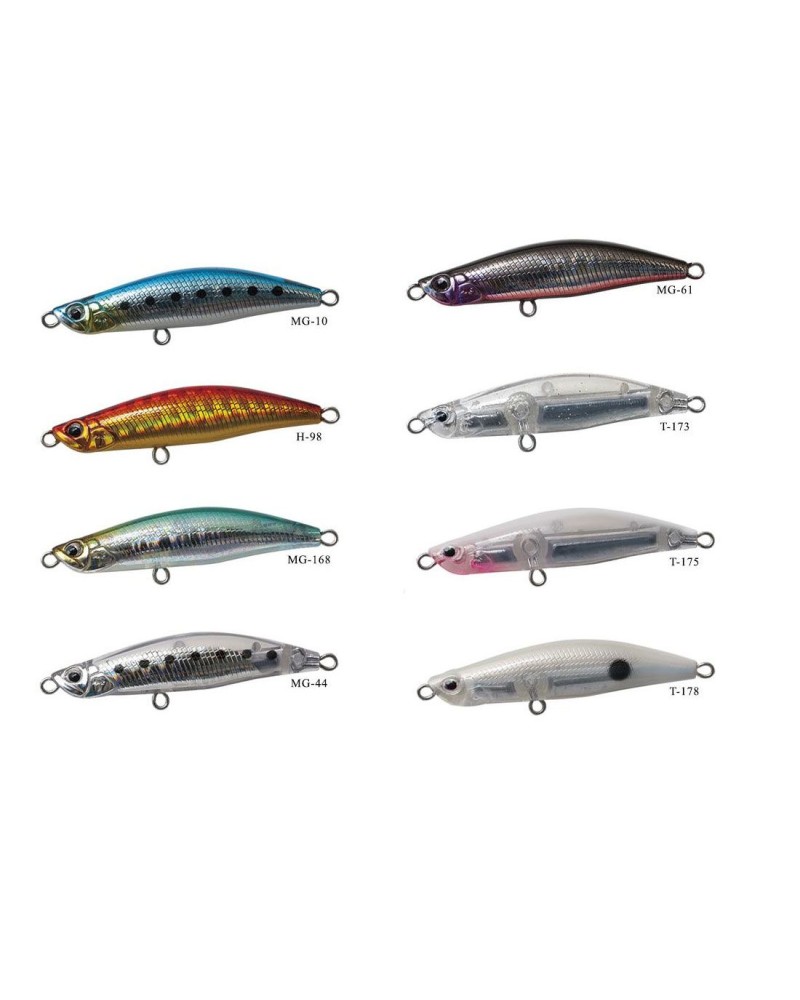 Señuelo Miniature Gig 48 de Palms |   Longitud 4,8cm  Peso 6,5g  Color H-98, MG-10, MG-168, MG-44, MG-61, T-173, T-175, T-178...