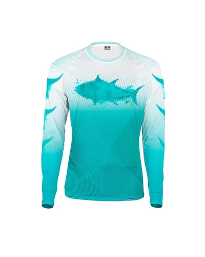 Camiseta técnica Creative Atún Turquesa Yuki | Camiseta técnica de manga larga con tejido Microfresh.Transpirable, muy ligera...