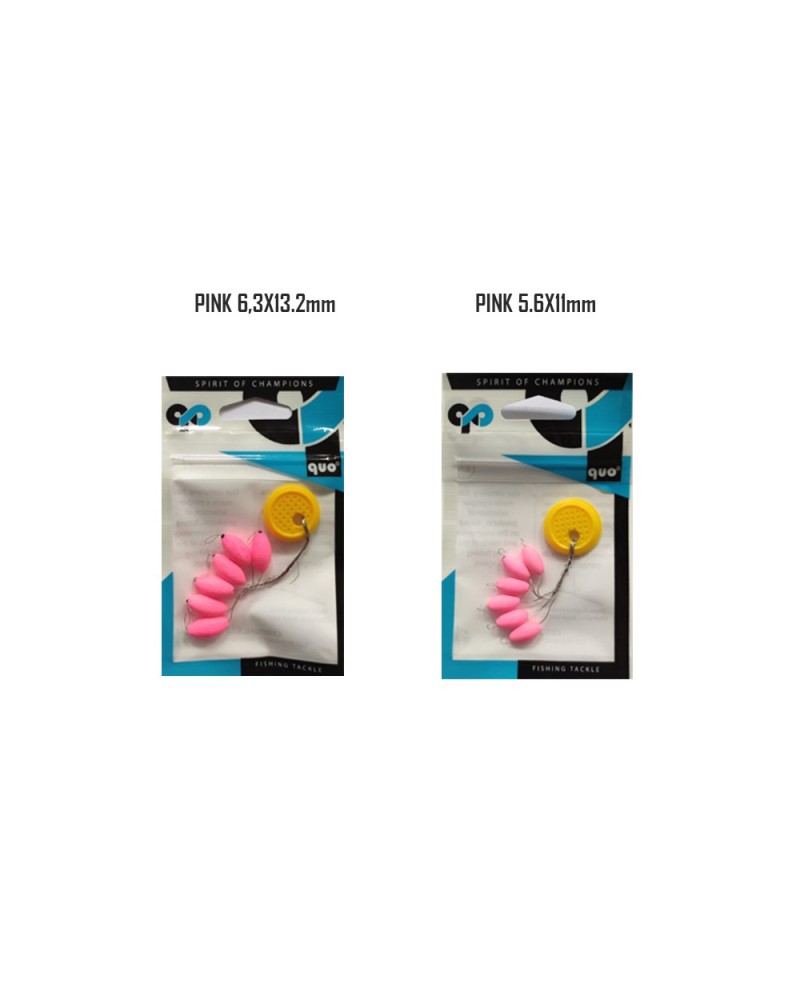 Perlas Flotantes luminous pink QUO | Los flotters luminosos QUO fishing son perlas flotantes ovaladas con tope de alta flotab...
