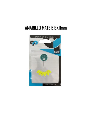 Perlas Flotantes Amarillo Mate QUO | Los flotters luminosos QUO fishing son perlas flotantes ovaladas con tope de alta flotab...