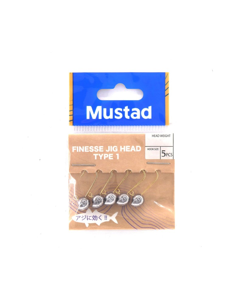 FINESSE JIG HEAD TYPE 1 DE MUSTAD | Una cabeza plomada Finesse de 90 grados simple pero efectiva, perfecta para los cebos par...