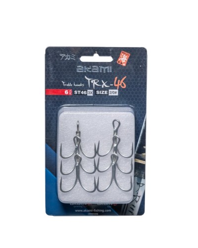Anzuelo Triple 3x TRX 46 de Akami | TRX-46 Fabricado en acero de alta resistencia con un grosor de 3X, garantiza una robustez...