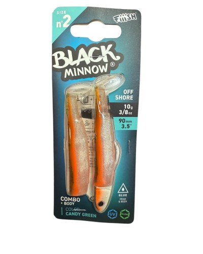Black Minnow 90mm-10gr de Fiiish Candy Green | Los Cuerpos para Black Minnow de FiiiSH son vinilos de gran movilidad, abierto...