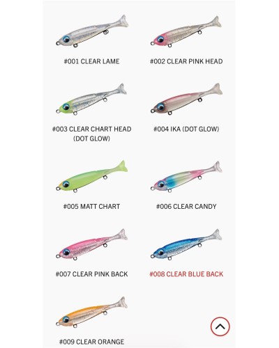 Carta de colores del señuelo Rockliver Still Shad Major Craft