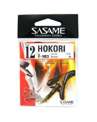 Anzuelo Sasame Hokori F-983 | Anzuelo Sasame Hokori F-983 es recto, de color Niquel y muy afilado, ofreciendo una buena relac...